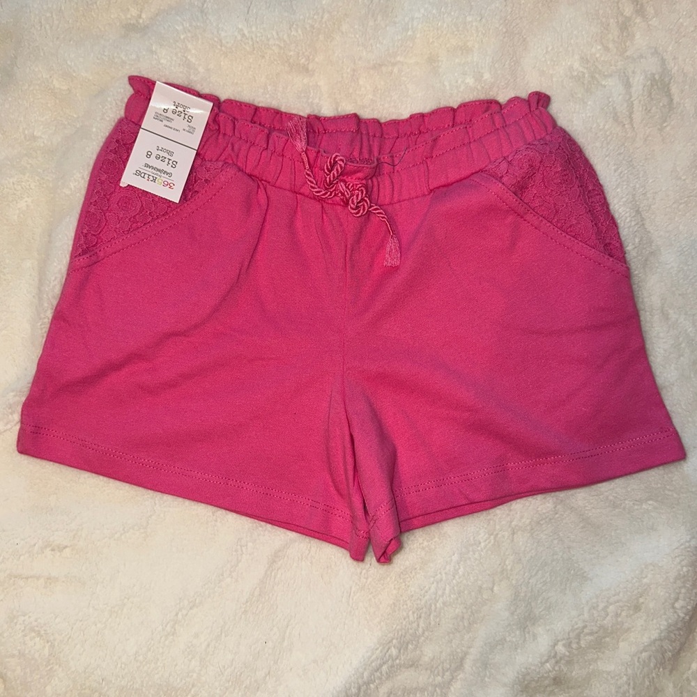 Girls Pink Shorts Size 8 NWT